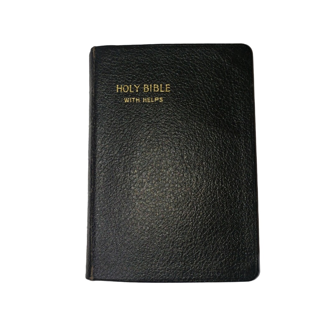 Vintage Illustrated Leather Bound BIBLE With Helps Old & New Testament